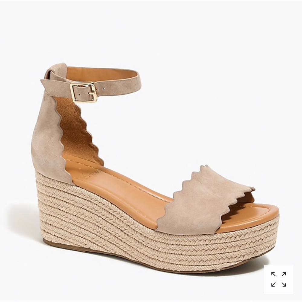 BNWT J. Crew Scalloped Flatform Espadrilles